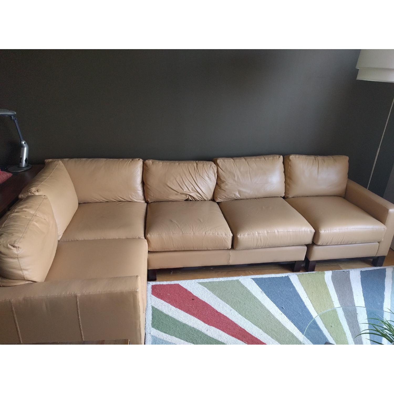 Custom Made Leather Sectional Sofa - image-1
