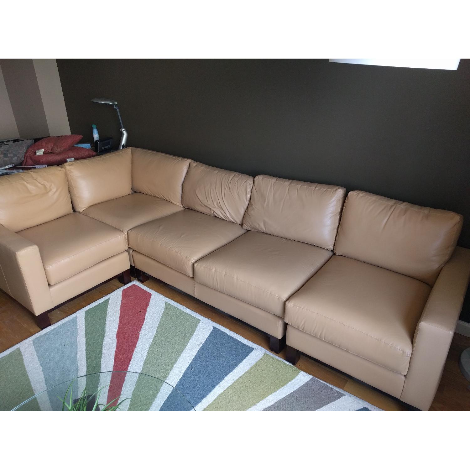 Custom Made Leather Sectional Sofa - image-3