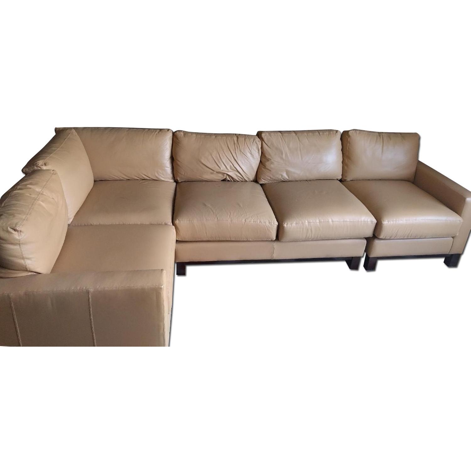 Custom Made Leather Sectional Sofa AptDeco