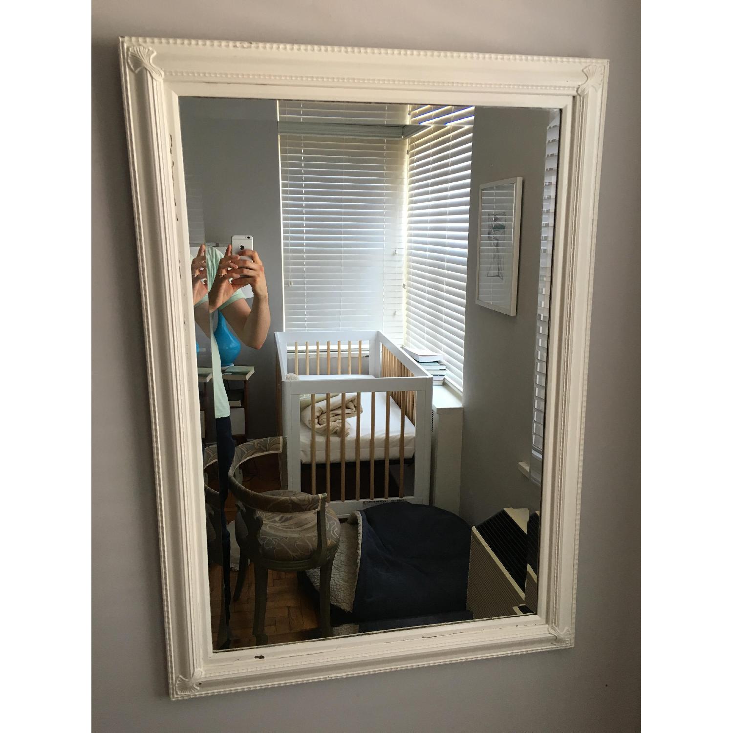 Mirror w/ White Wood Frame - image-2