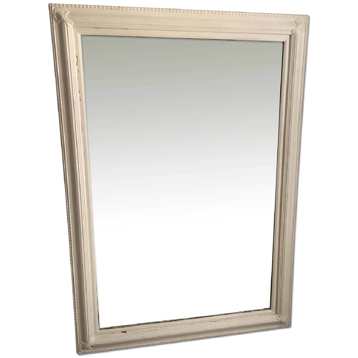 Mirror w/ White Wood Frame - image-0