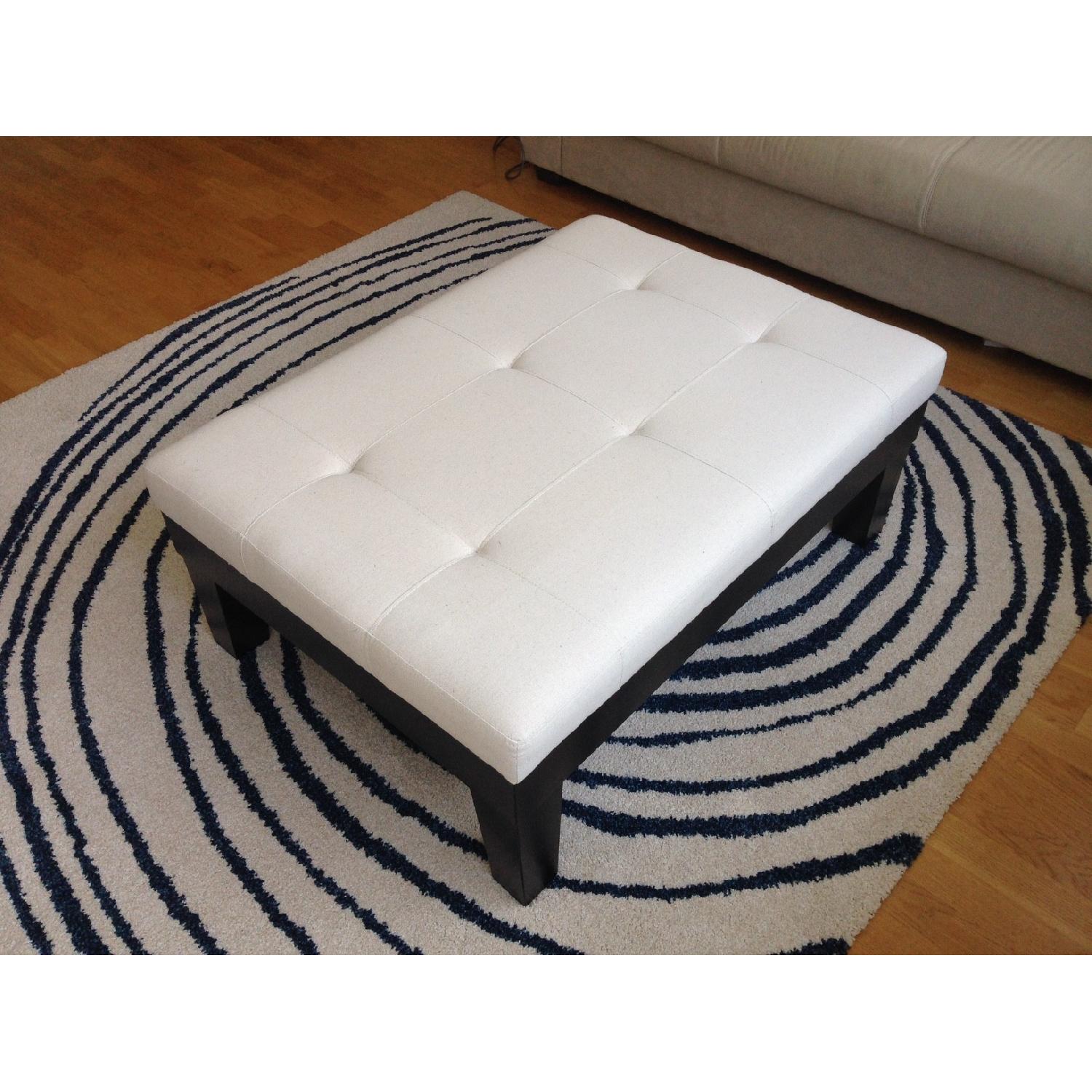 Ottoman Coffee Table w/ Bamboo Wood Serving Tray - image-4