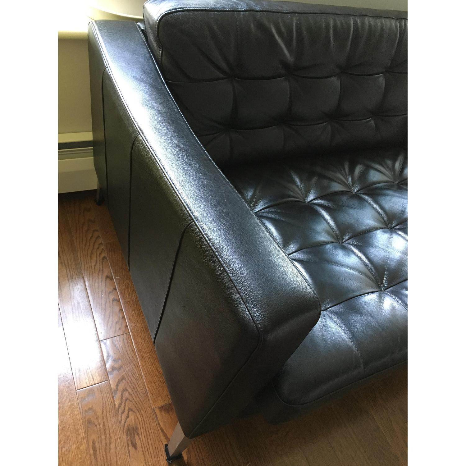 Ikea Landskrona Mid-Century Style Black Leather Sofa - image-3