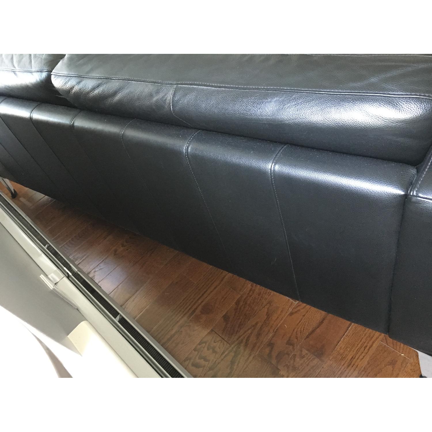 Ikea Landskrona Mid-Century Style Black Leather Sofa - image-4