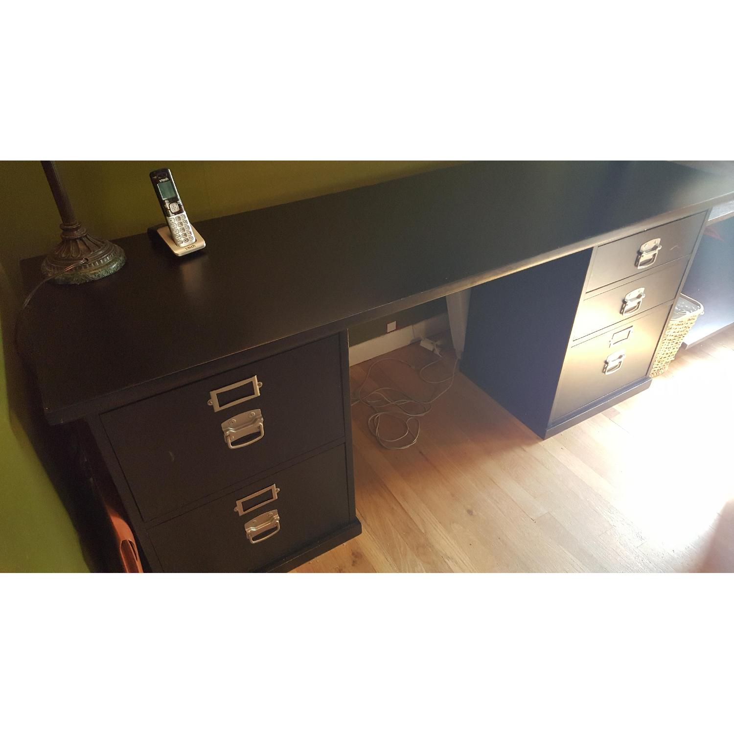 Pottery Barn Black Bedford Desk & Wall Organizer - image-2