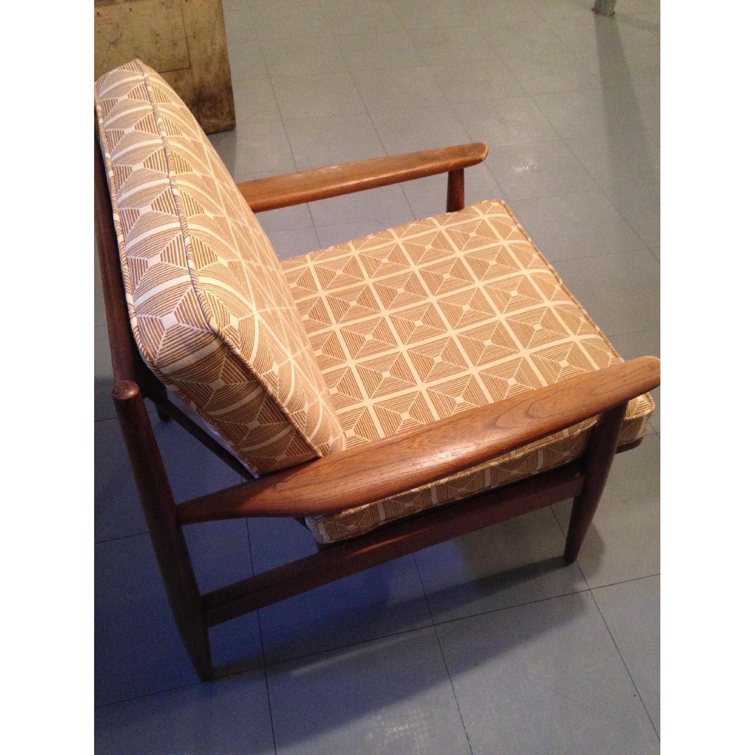 Danish Modern Chairs w/ Dwell Studio Upholstery - image-2