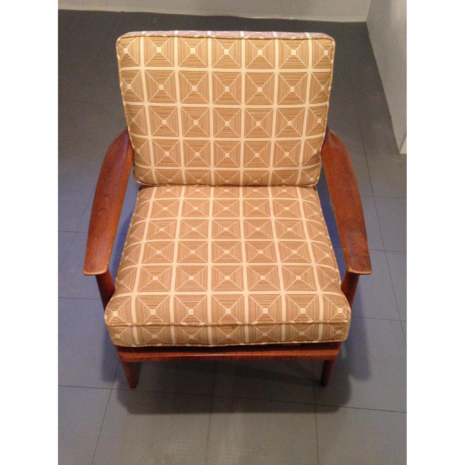 Danish Modern Chairs w/ Dwell Studio Upholstery - image-3