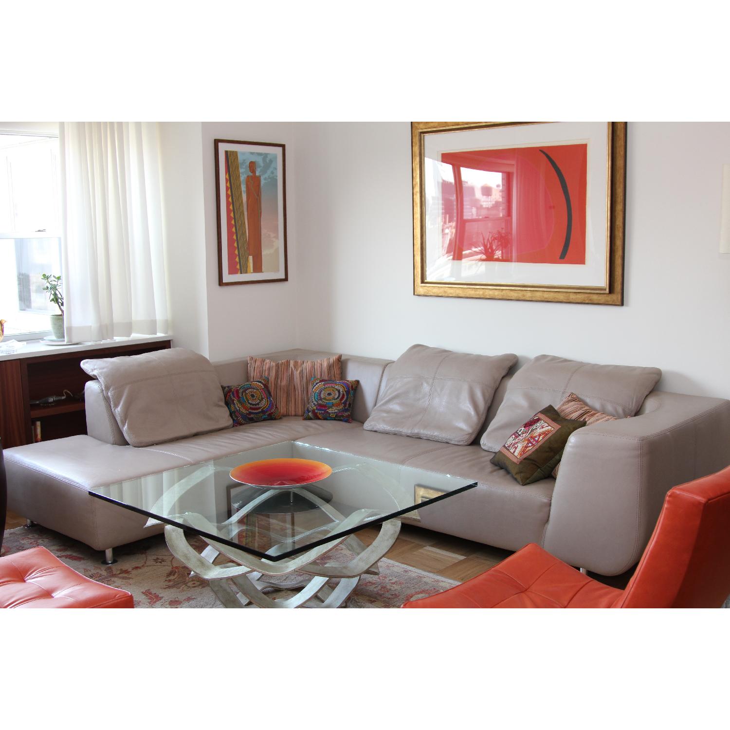 Maurice Villency Leather Sectional - image-1