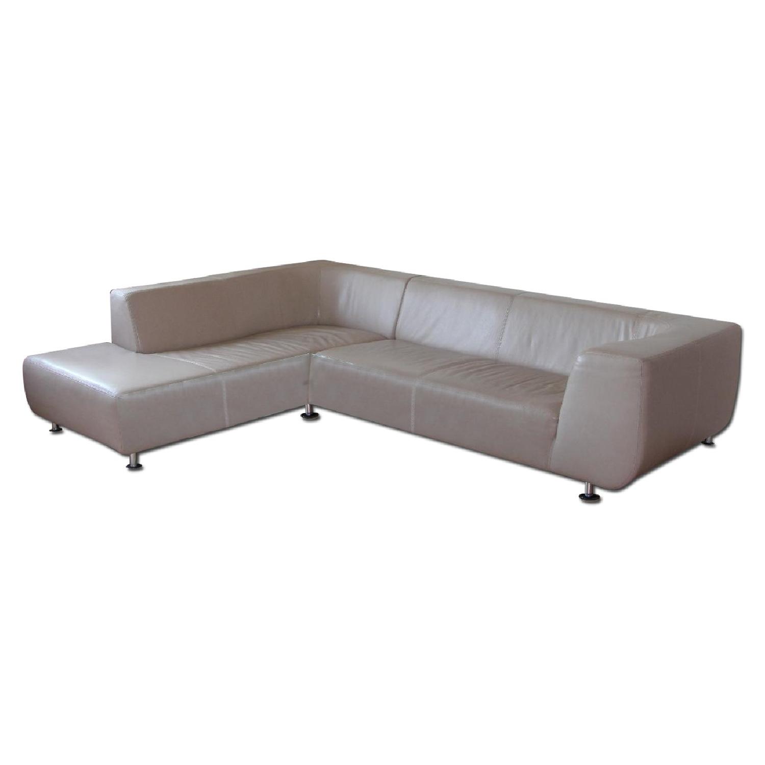 Maurice Villency Leather Sectional - image-0