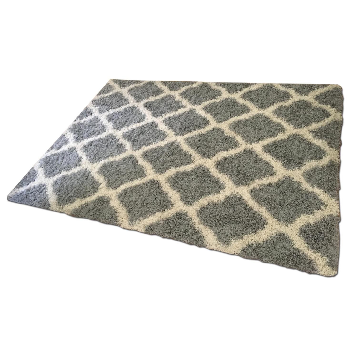 Moroccan Trellis Design Shag Rug AptDeco