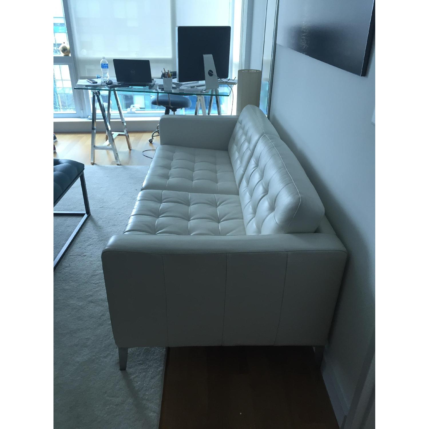 Ikea White Leather Sofa - image-4