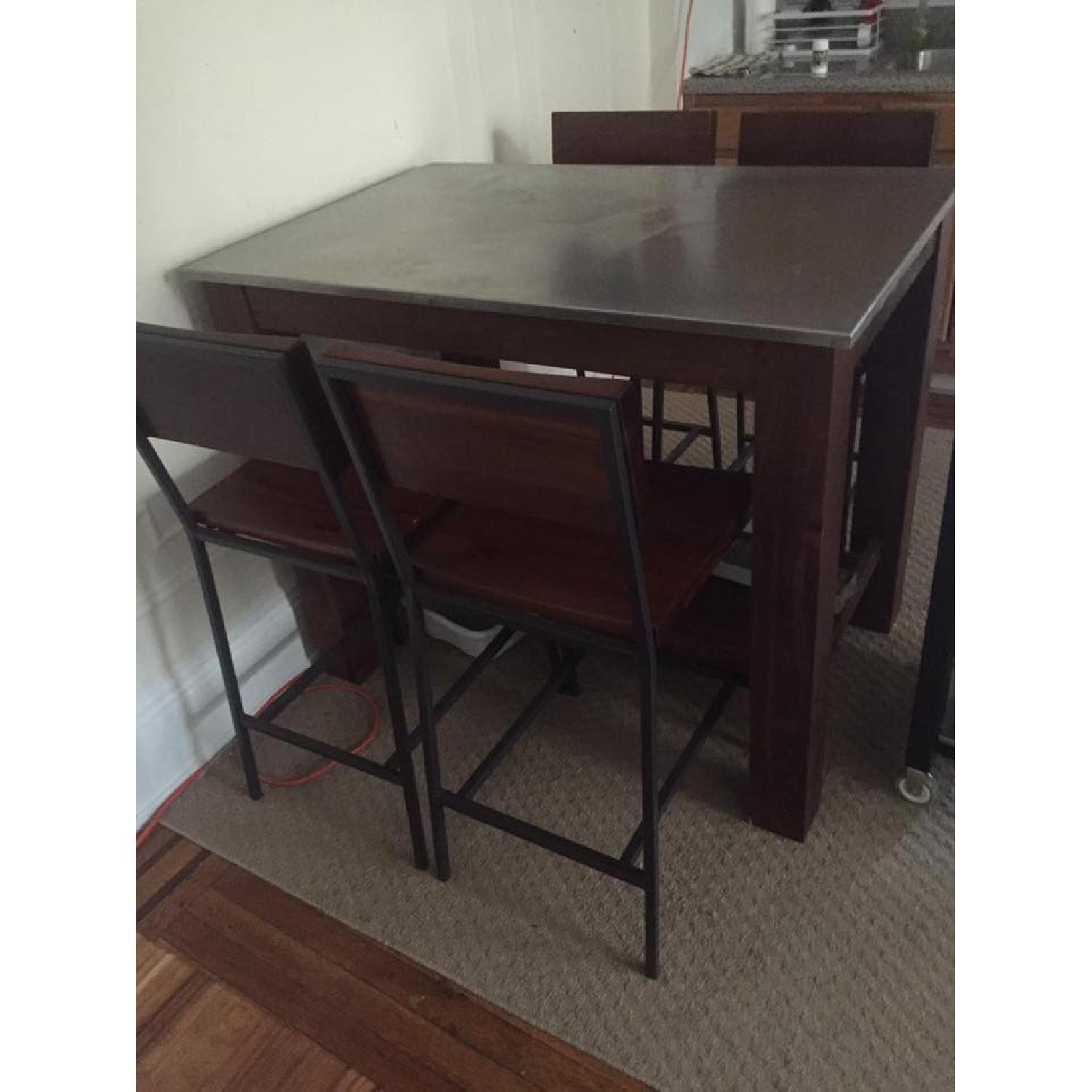 West Elm Rustic Kitchen Island w/ 4 Chairs - image-3