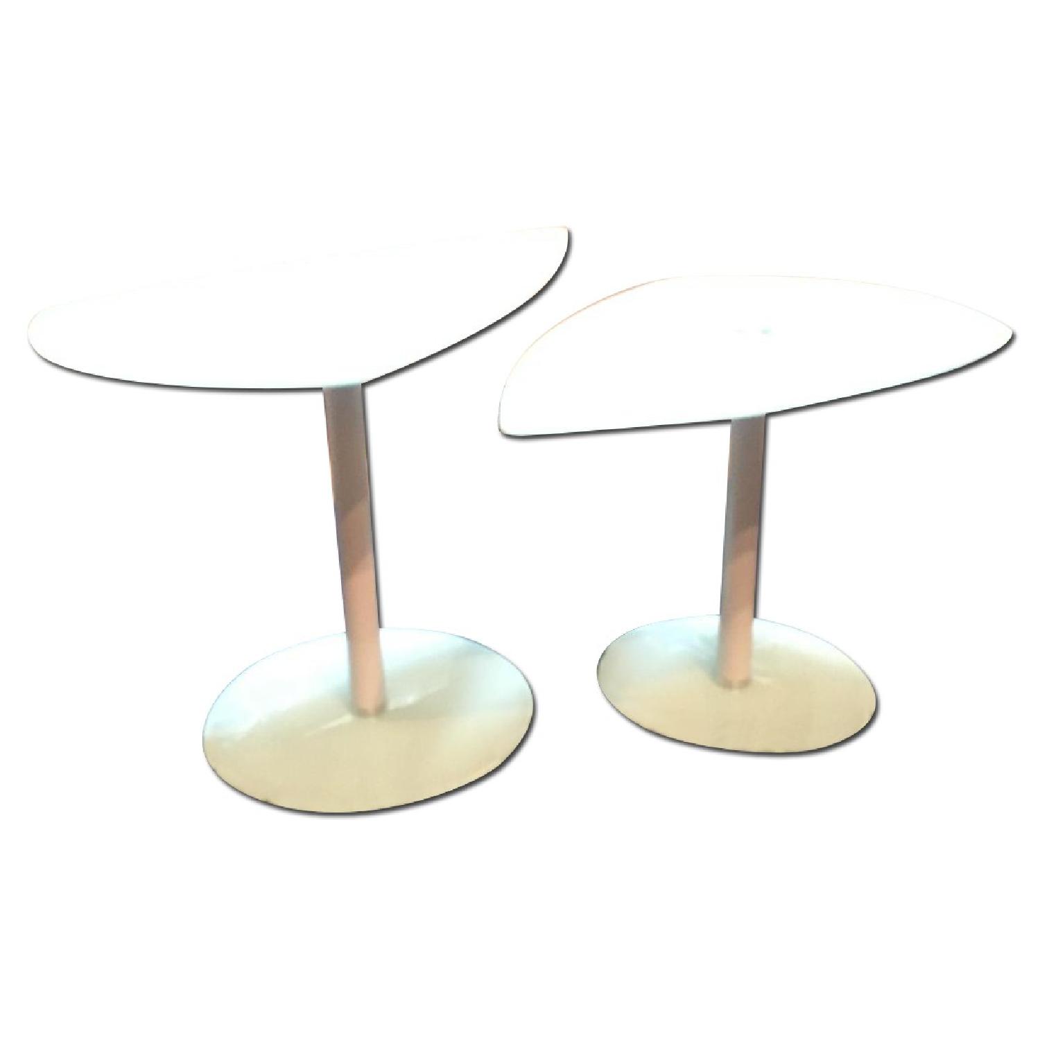 White Glass Nesting Tables - image-0