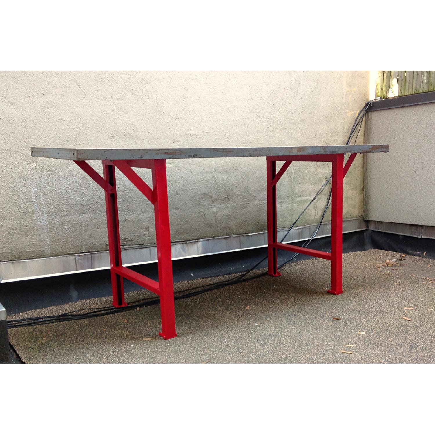 Vintage Industrial Steel Table/Workbench - image-3