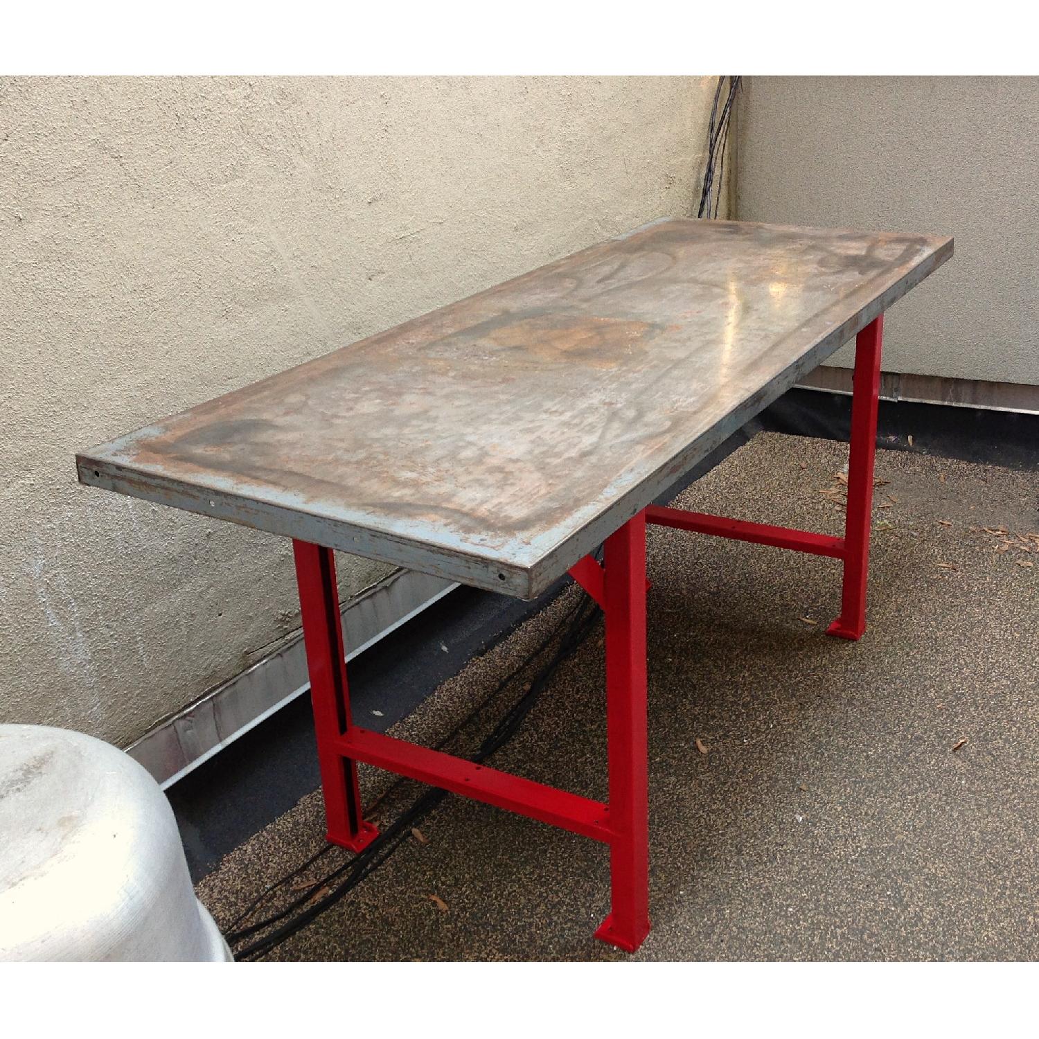 Vintage Industrial Steel Table/Workbench - image-4