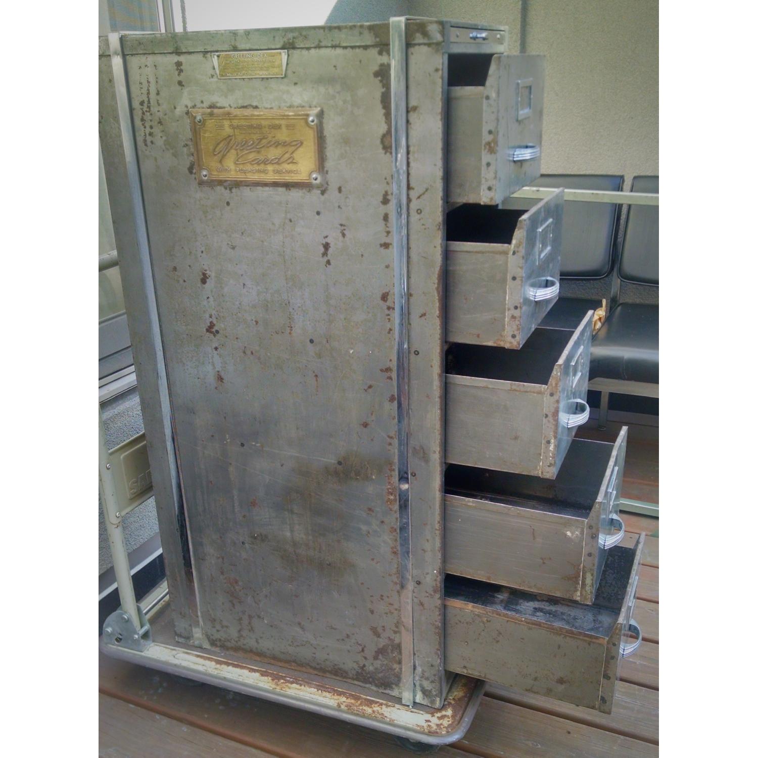 Vintage Industrial 5 Drawer Steel Cabinet - image-1