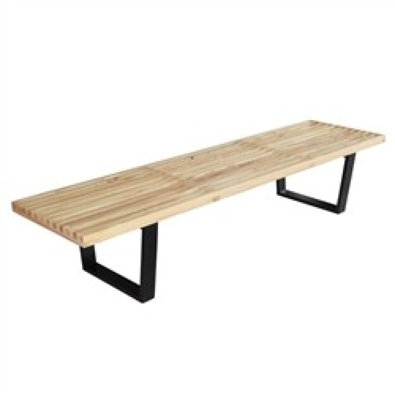 Fine Mod Imports Nelson Platform Wood Bench in Natural - image-1
