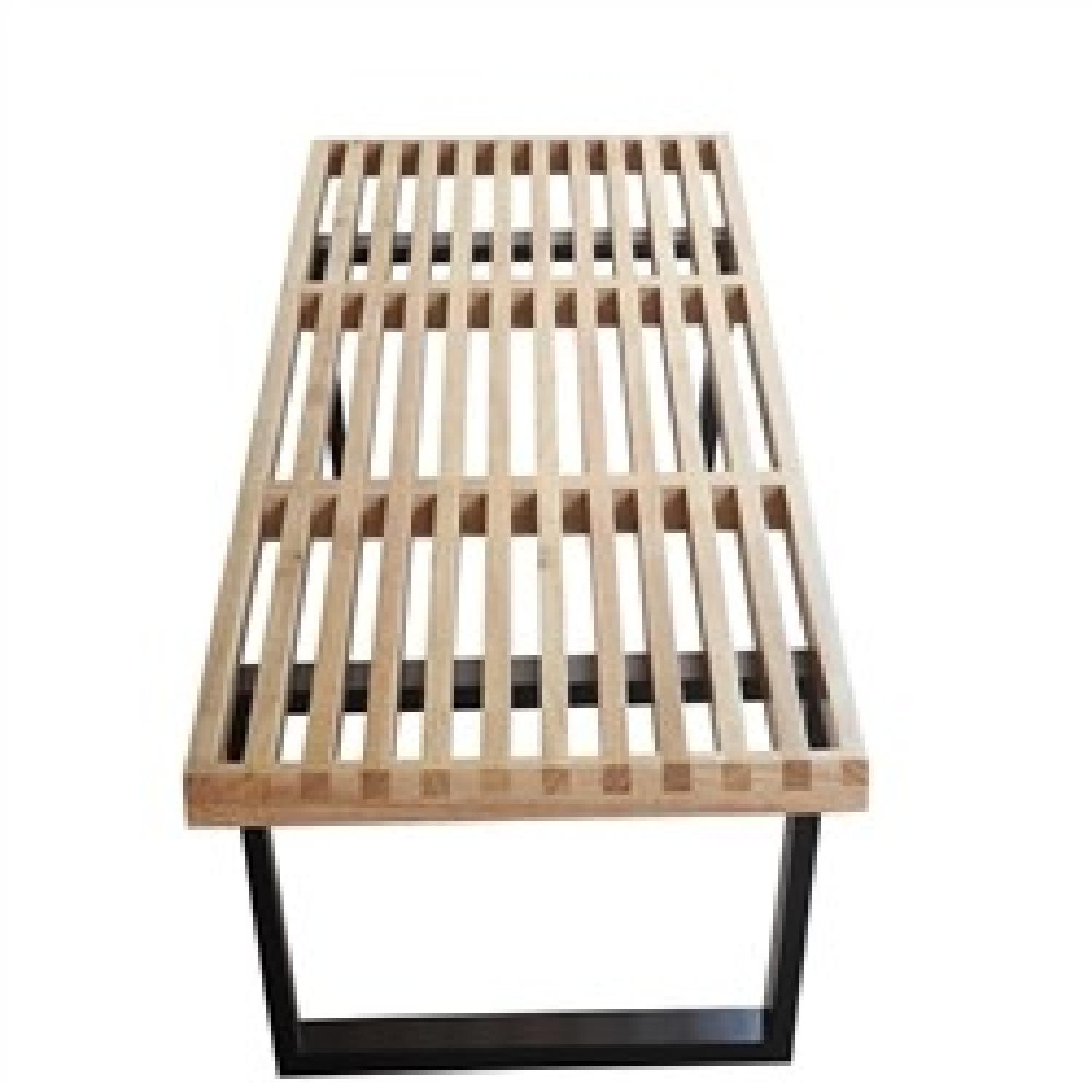 Fine Mod Imports Nelson Platform Wood Bench in Natural - image-2