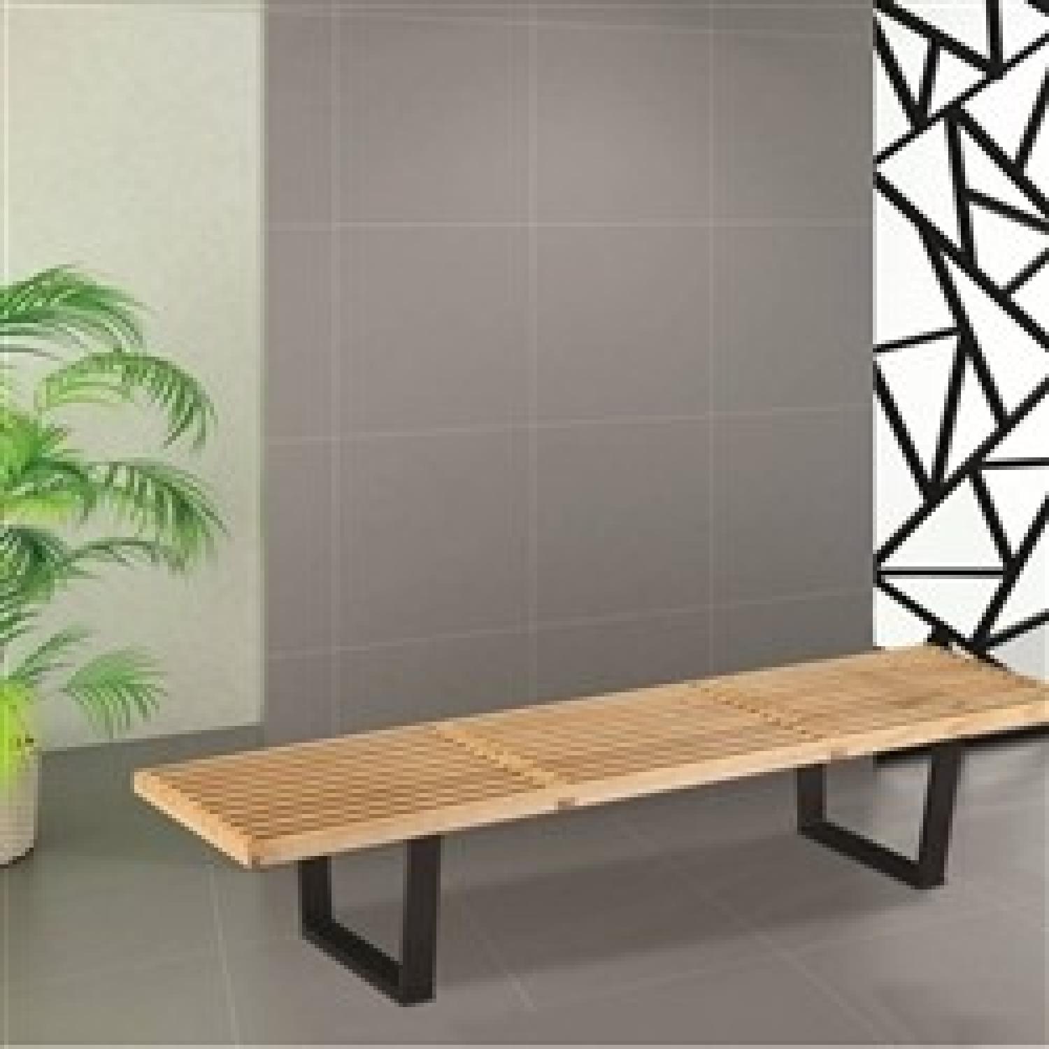 Fine Mod Imports Nelson Platform Wood Bench in Natural - image-3