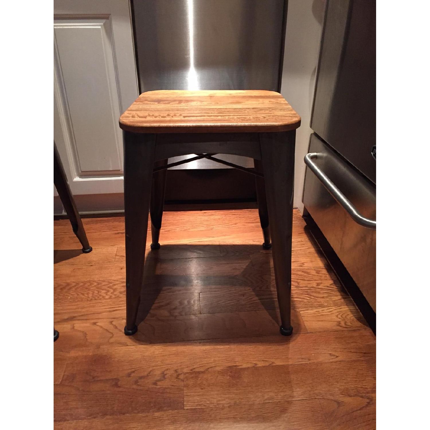 Brayden Metal & Wood Stool - image-1