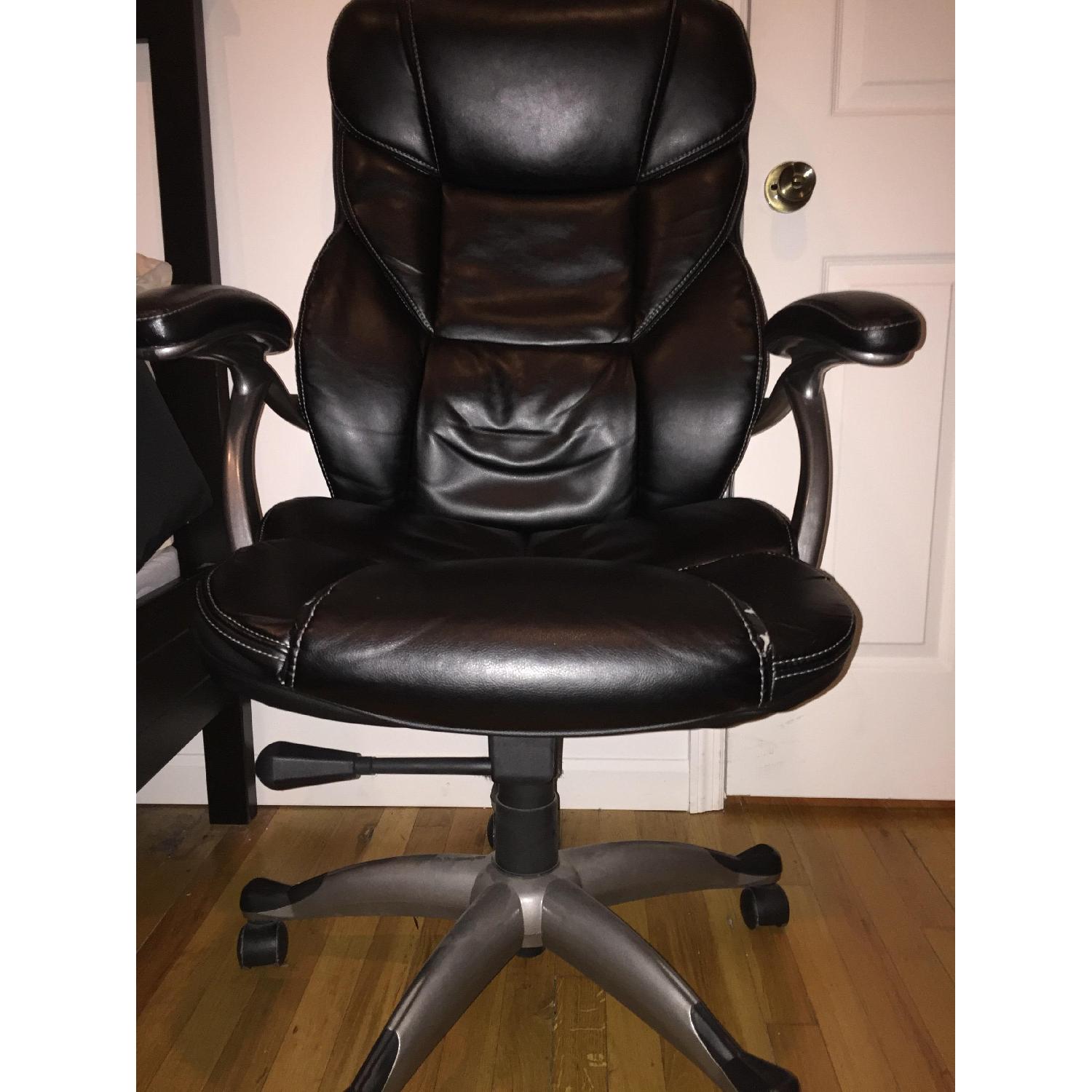 Staples Osgood Leather Office Chair in Black - image-3