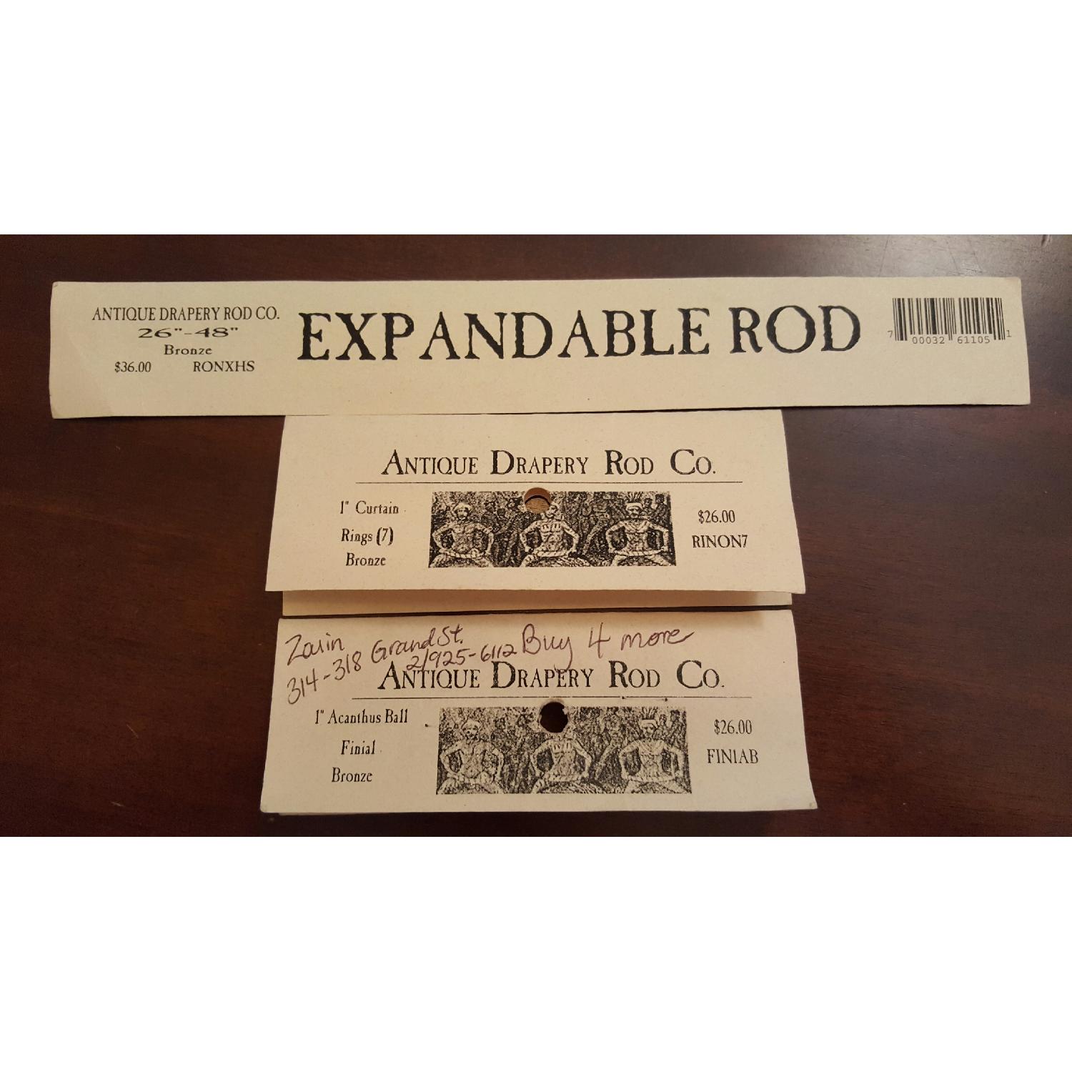 Antique Drapery Rod Co. Bronze Double Curtain Rod - image-3