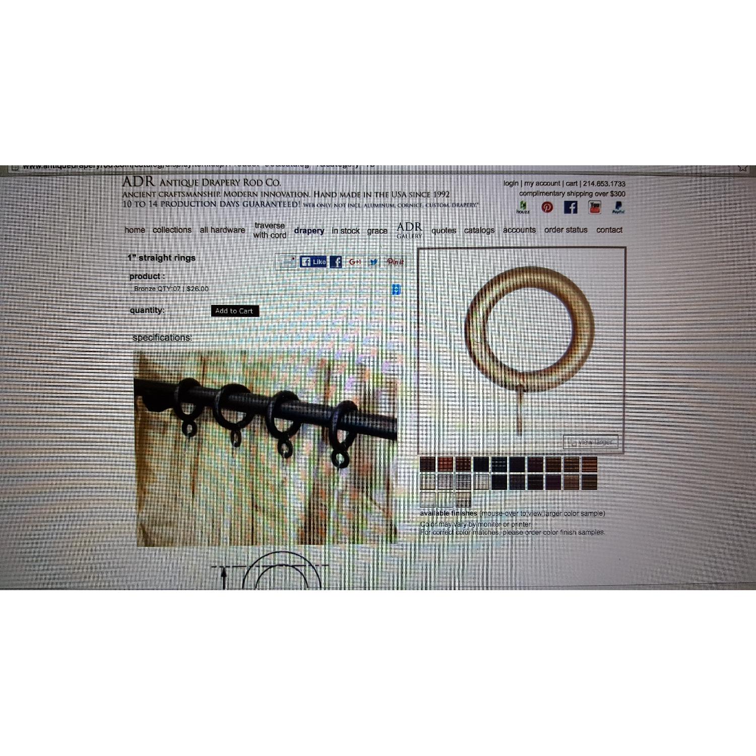 Antique Drapery Rod Co. Bronze Double Curtain Rod - image-8