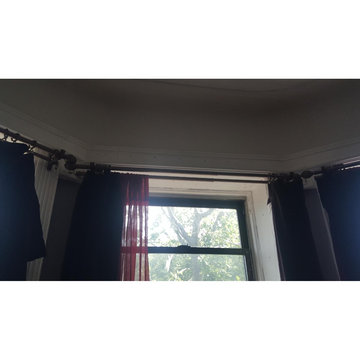 Antique Drapery Rod Co. Bronze Double Curtain Rod - image-9