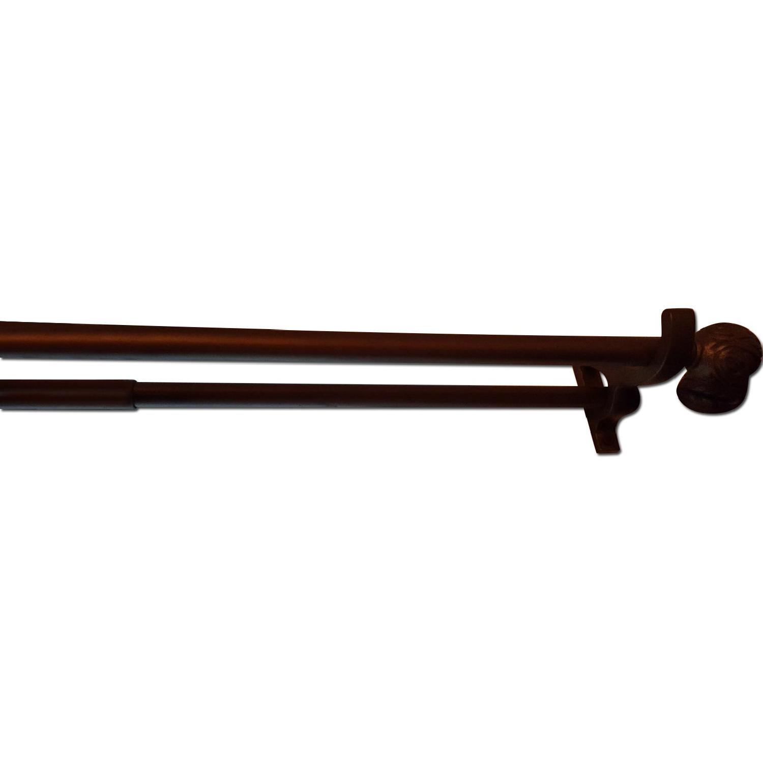 Antique Drapery Rod Co. Bronze Double Curtain Rod - image-10