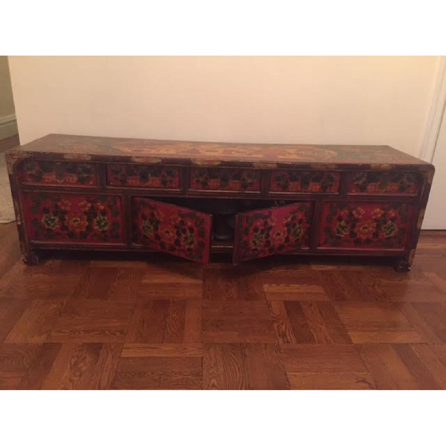 Hand Painted Bench w/ Storage - image-1