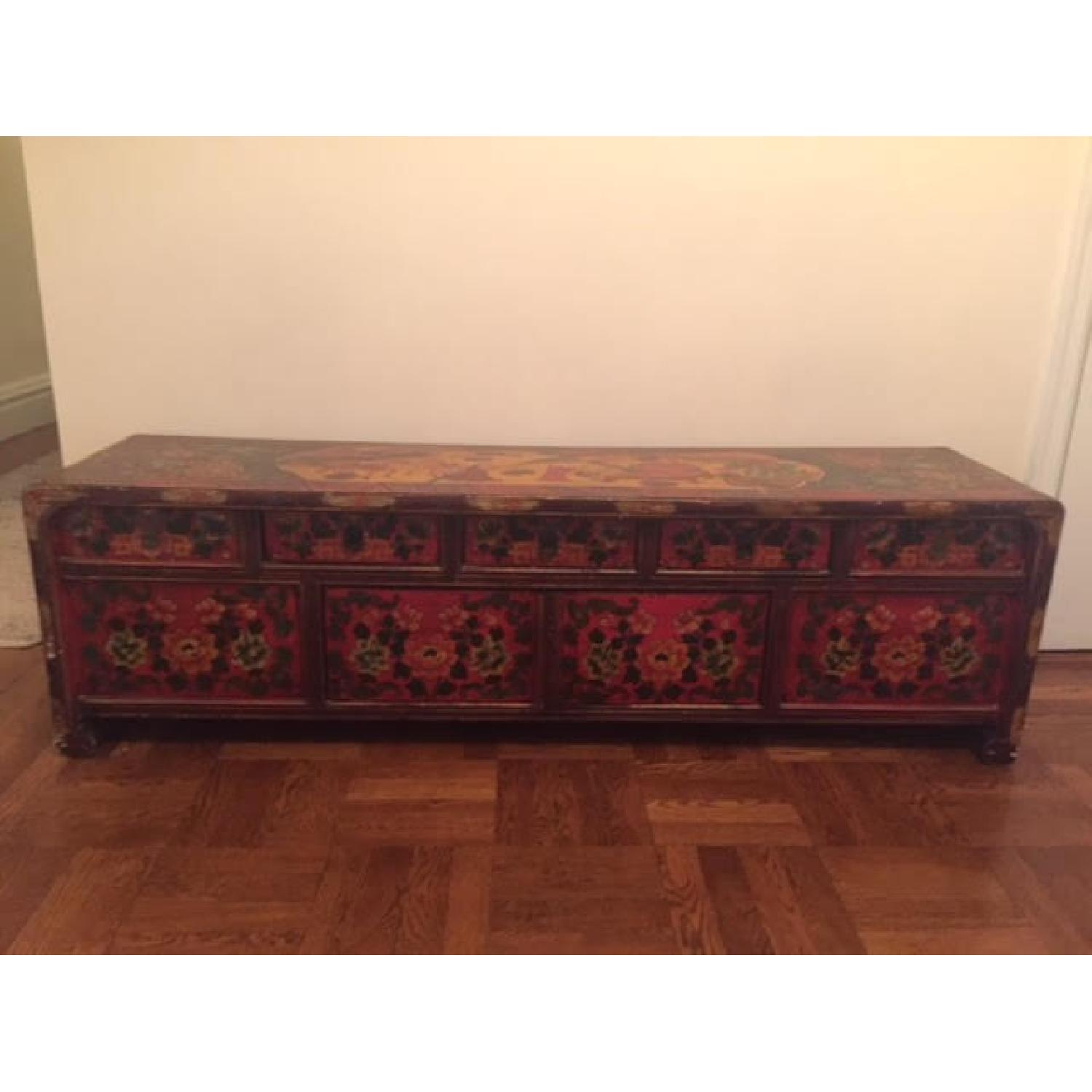 Hand Painted Bench w/ Storage - image-3