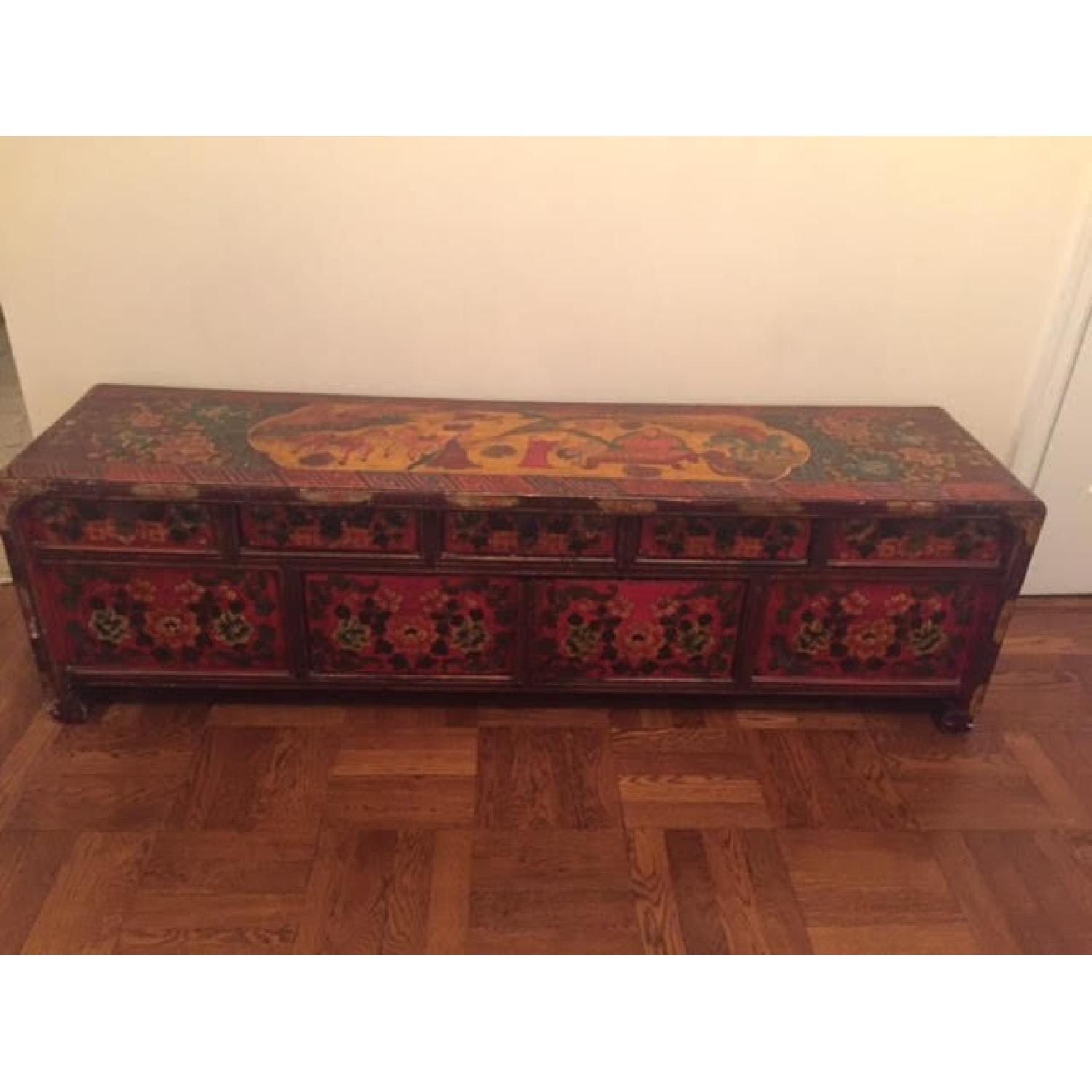 Hand Painted Bench w/ Storage - image-4