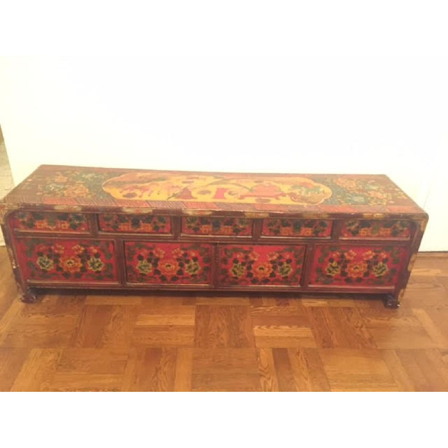 Hand Painted Bench w/ Storage - image-5