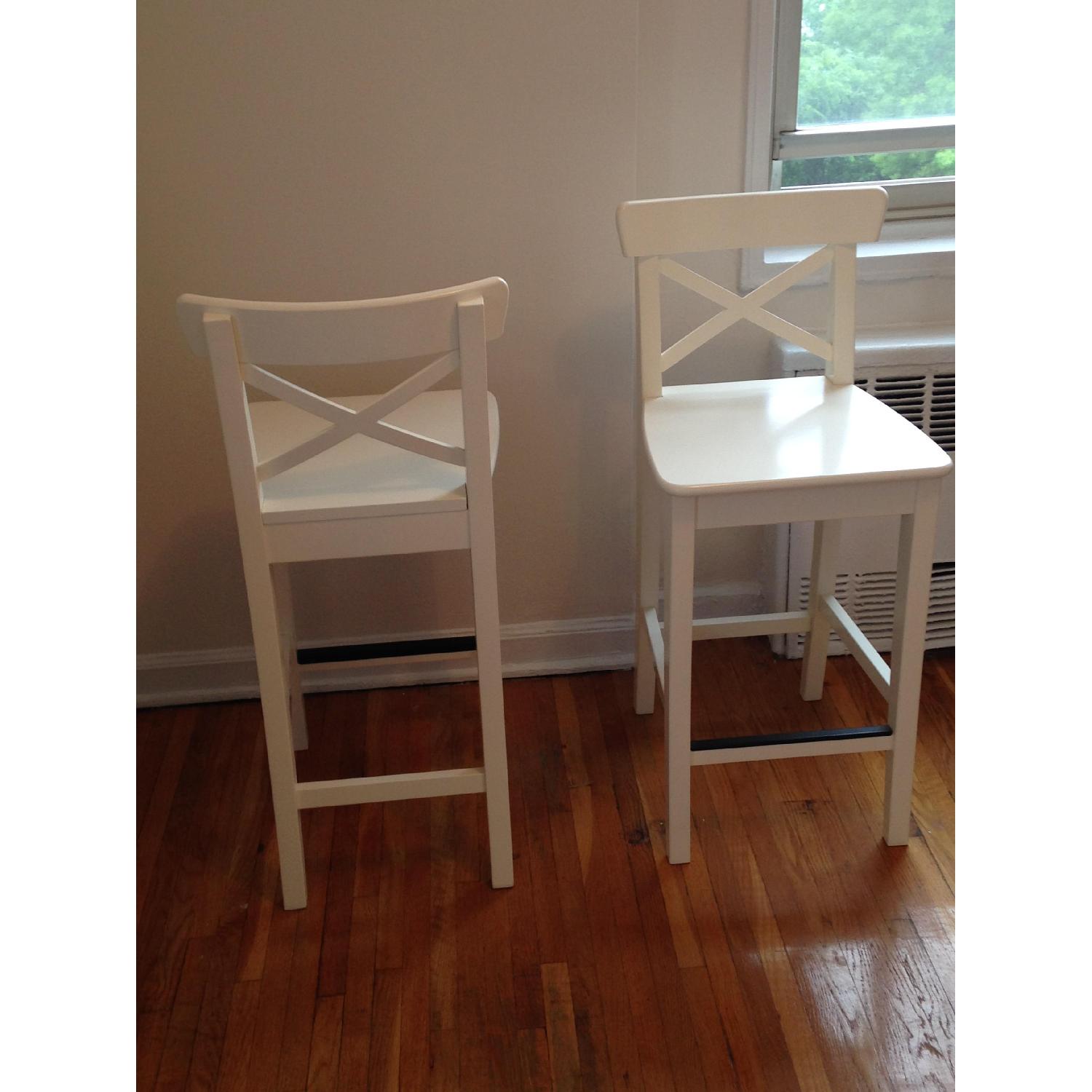 Ikea Ingolf Bar Stools w/ Back Rest - image-4