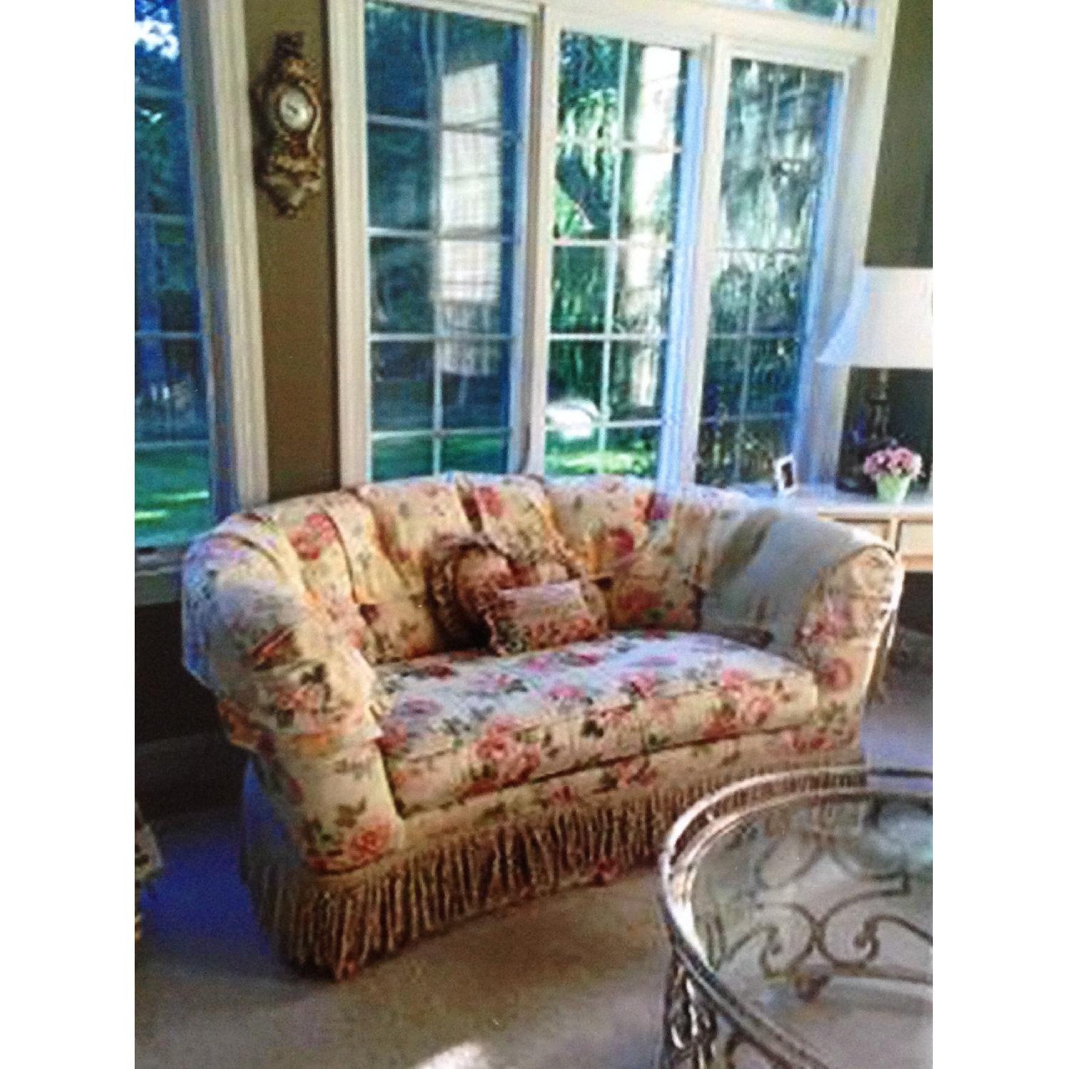 Ethan Allen Floral Upholstered Love Seats - image-1