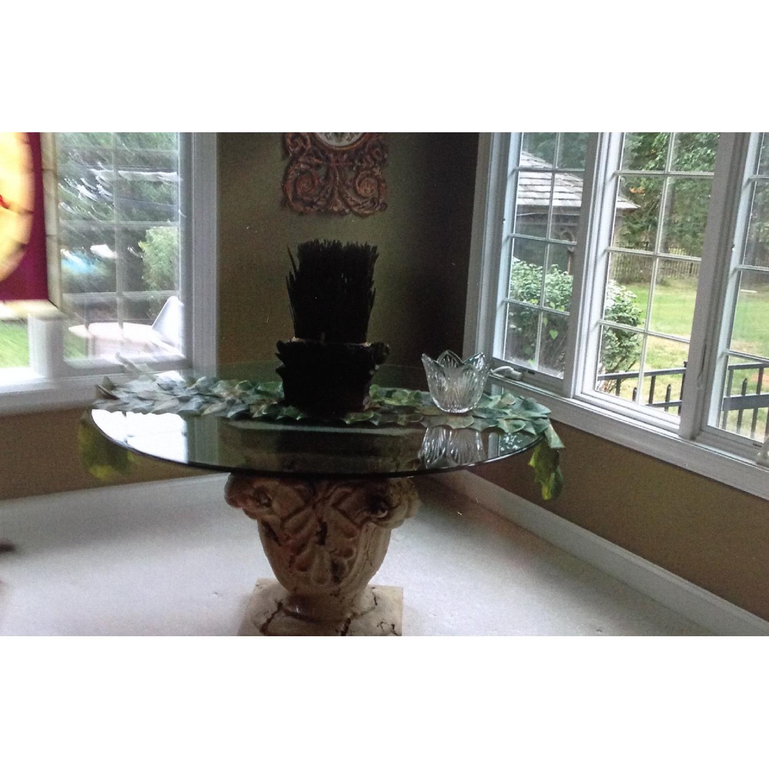 Glass Dining Room Table w/ Stone Base - image-2