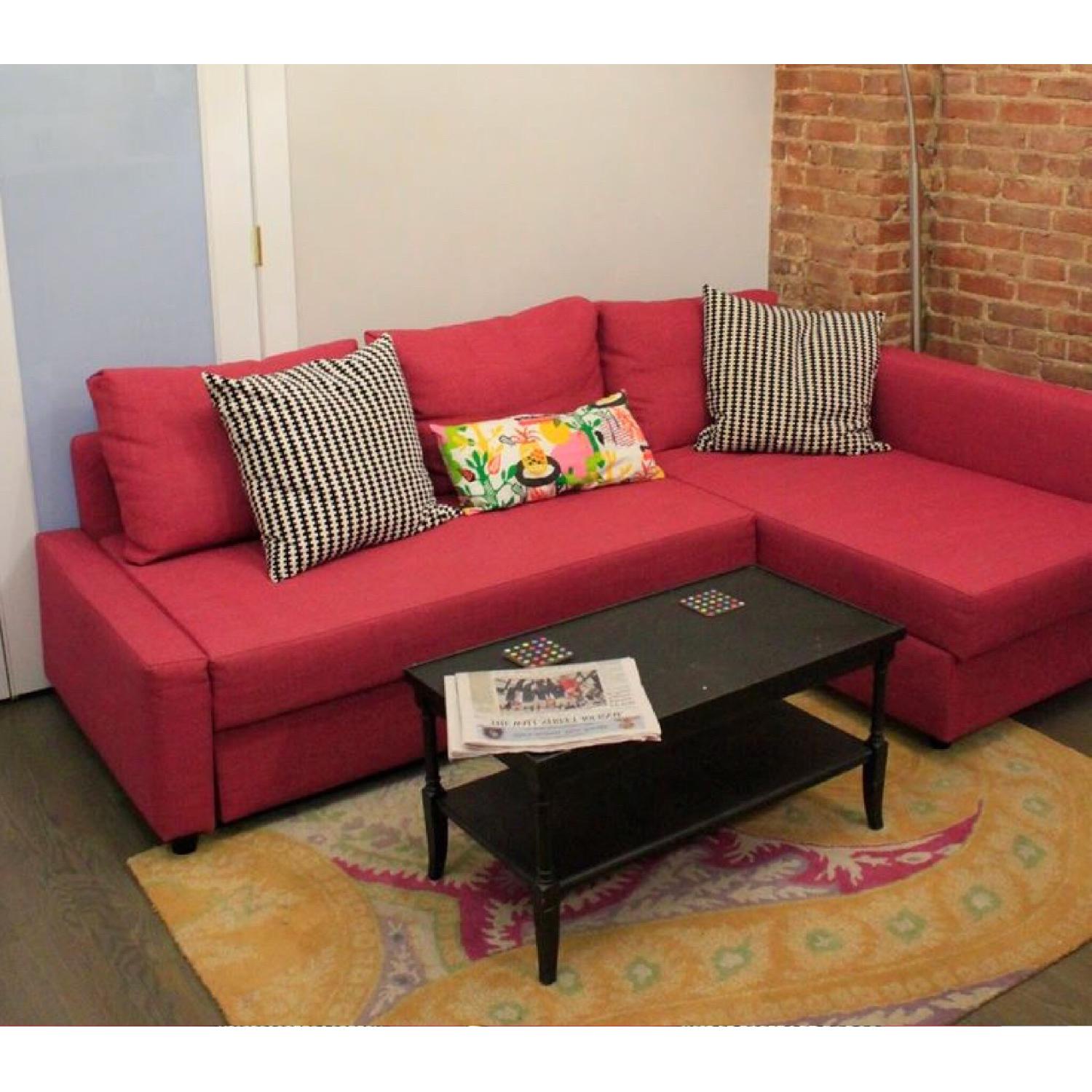 Ikea Friheten Pink Sleeper Sectional Sofa AptDeco