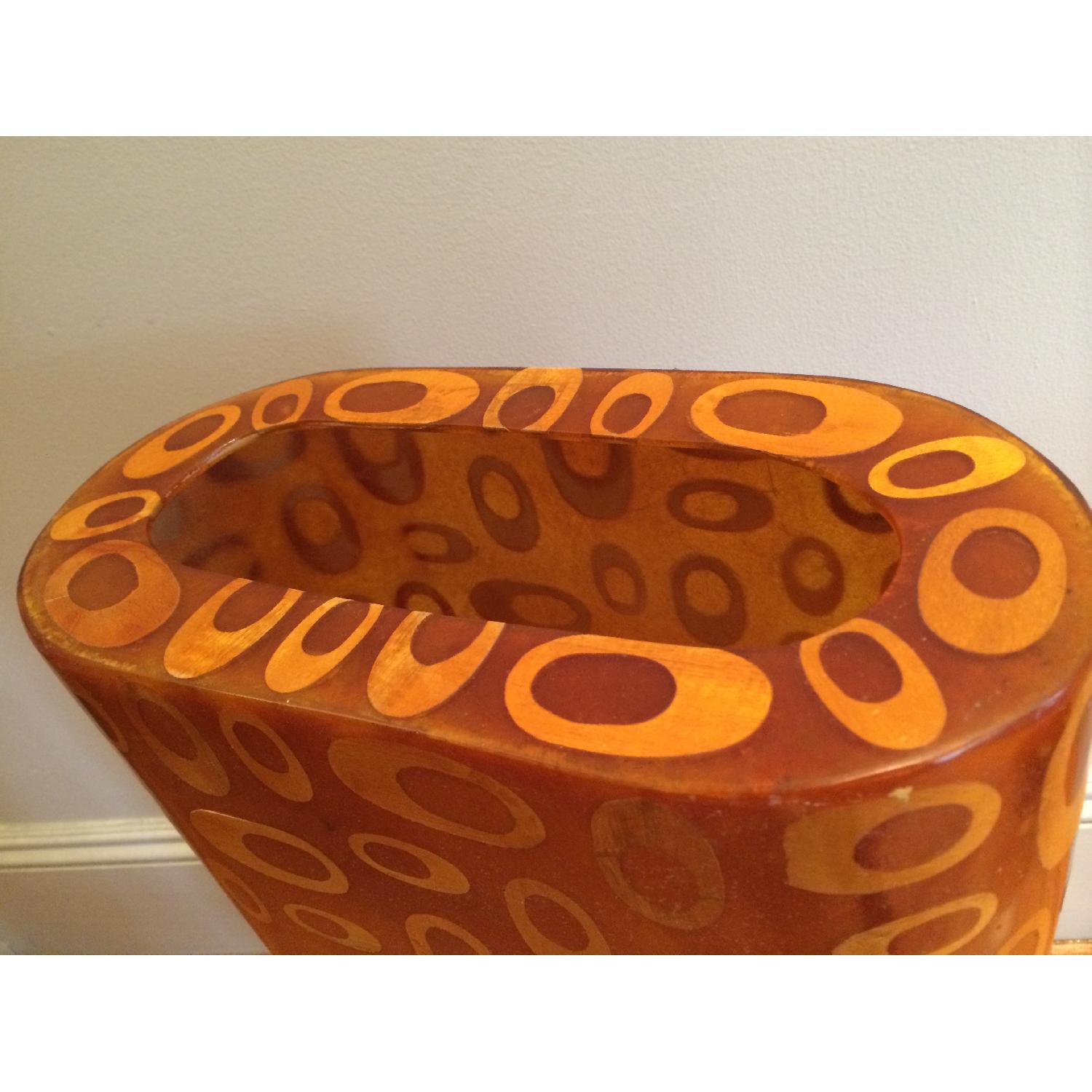 Mid-Century Fiberglass & Wood Inlay Floor Lamp - image-5