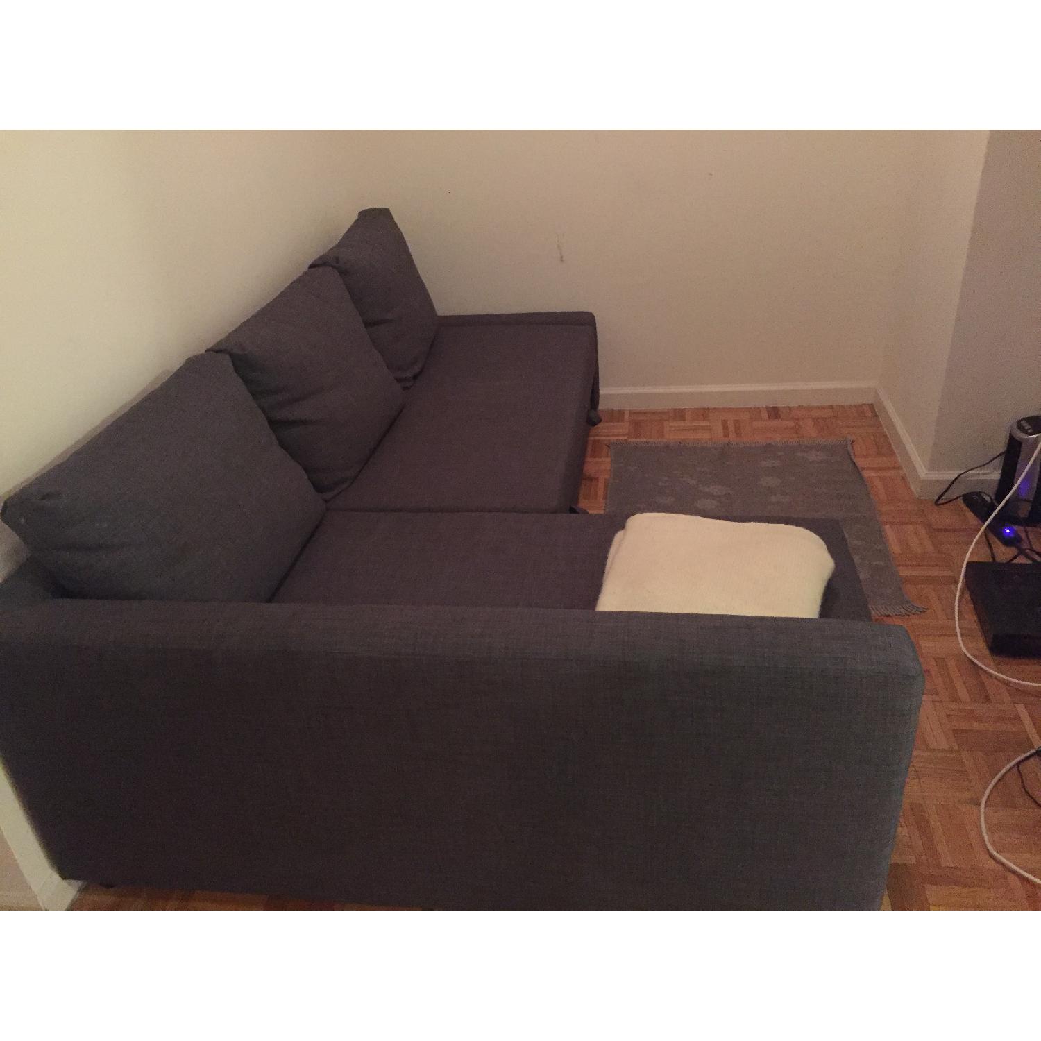 Ikea Friheten Sofa Bed w/ Chaise in Dark Grey - image-1