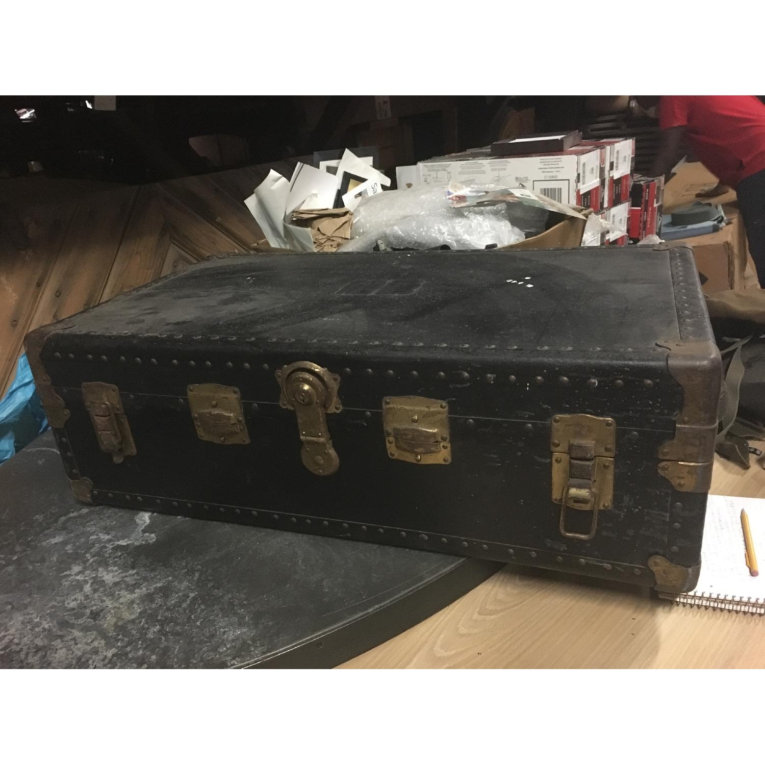 Antique Black Trunk - image-1