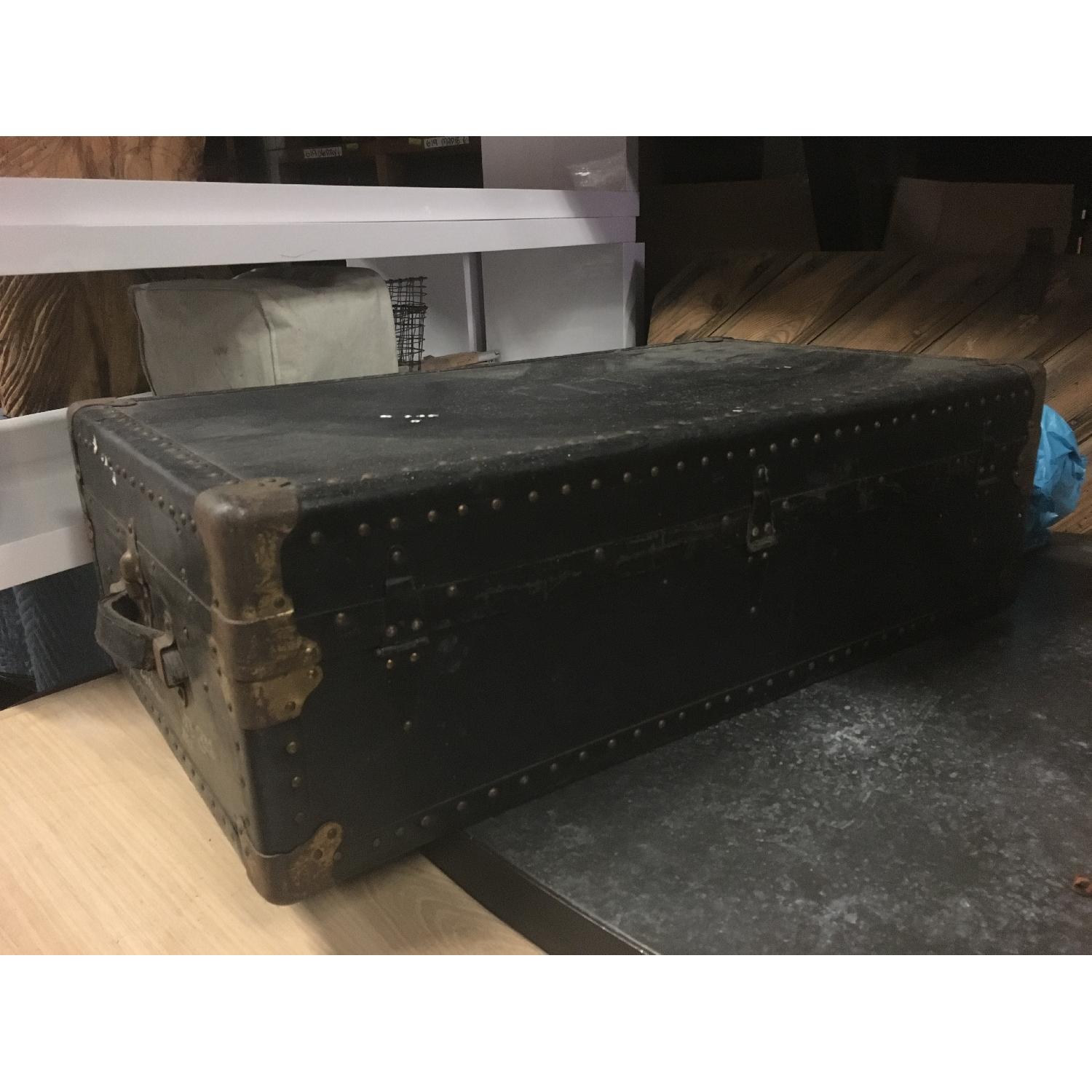 Antique Black Trunk - image-2