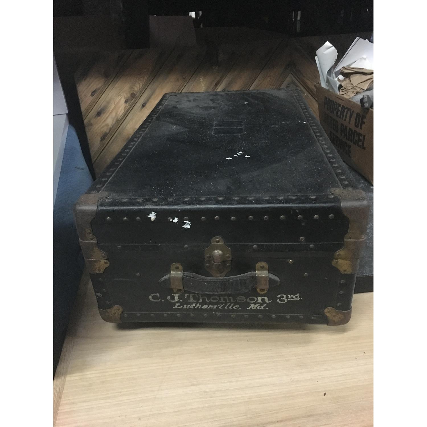 Antique Black Trunk - image-3