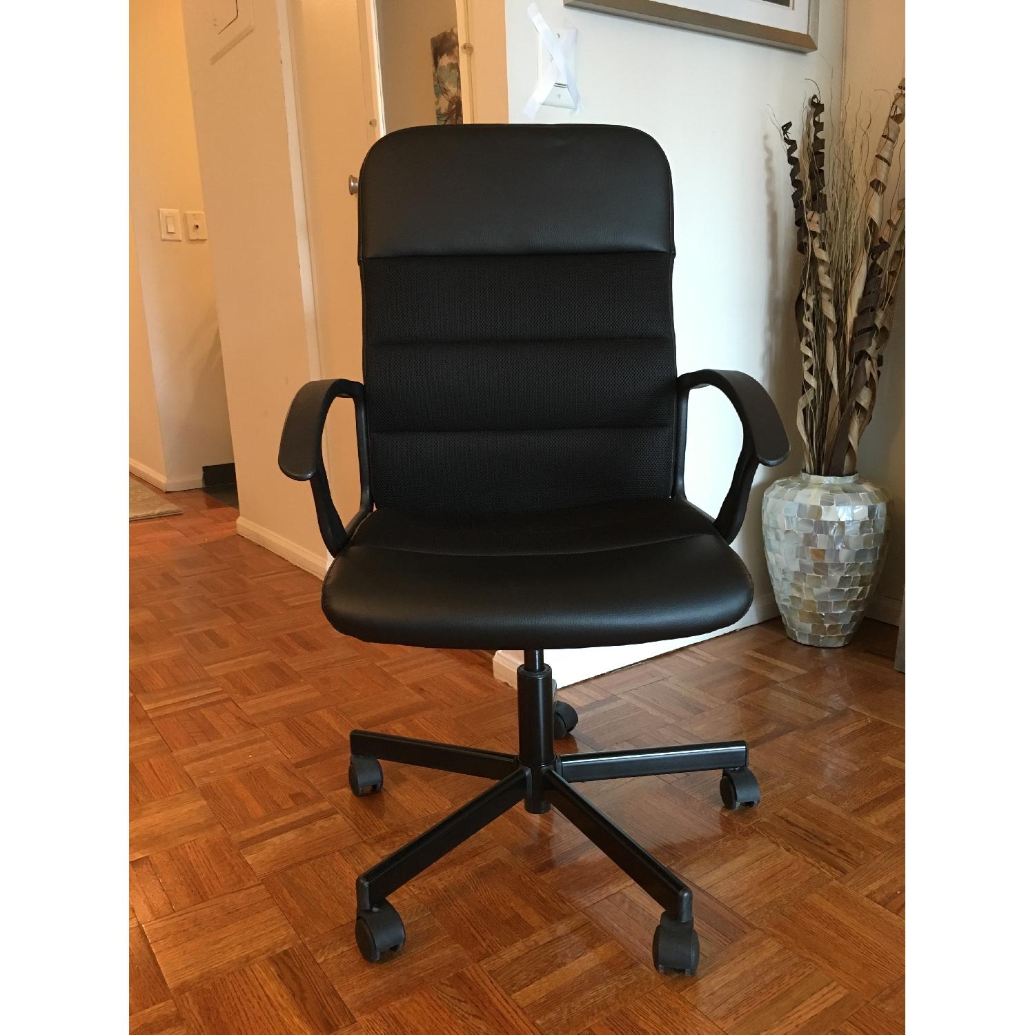 Staples Black Computer Chair on Wheels - image-1