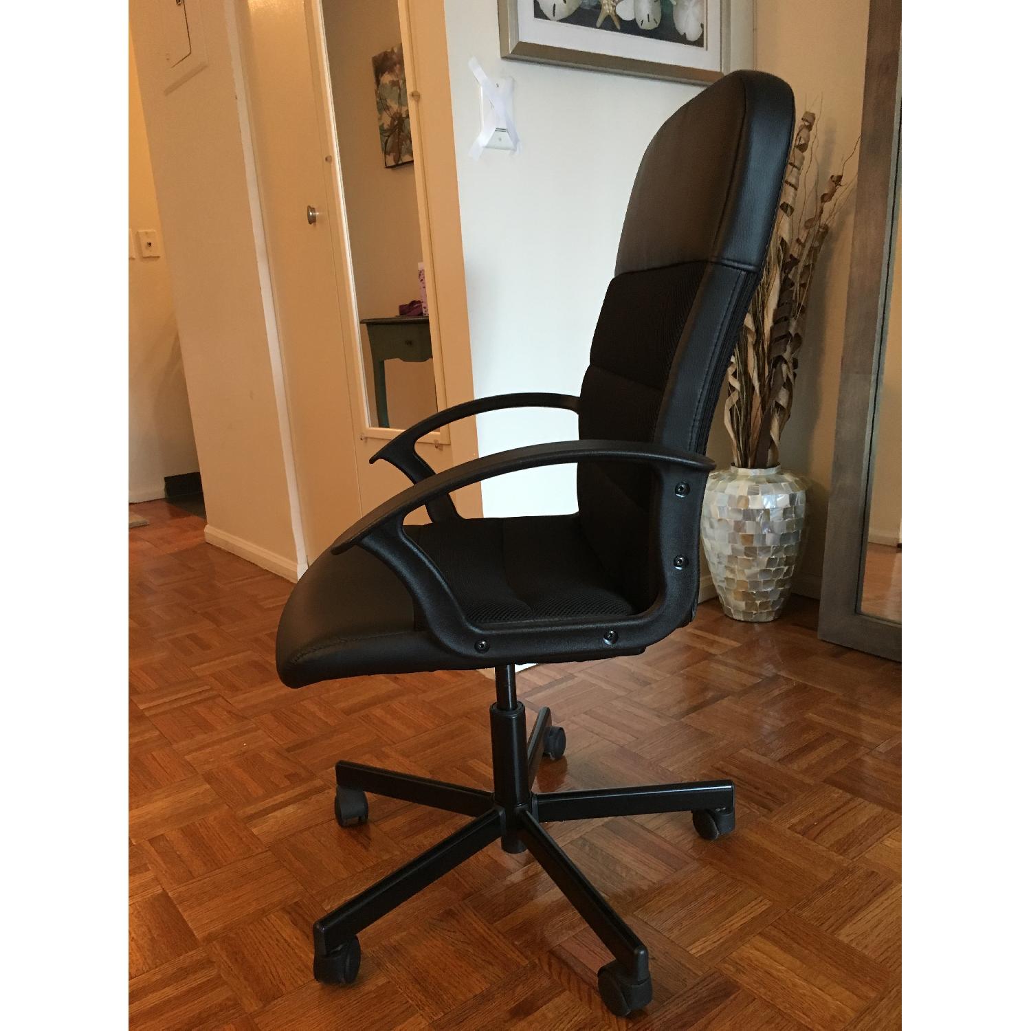 Staples Black Computer Chair on Wheels - image-3