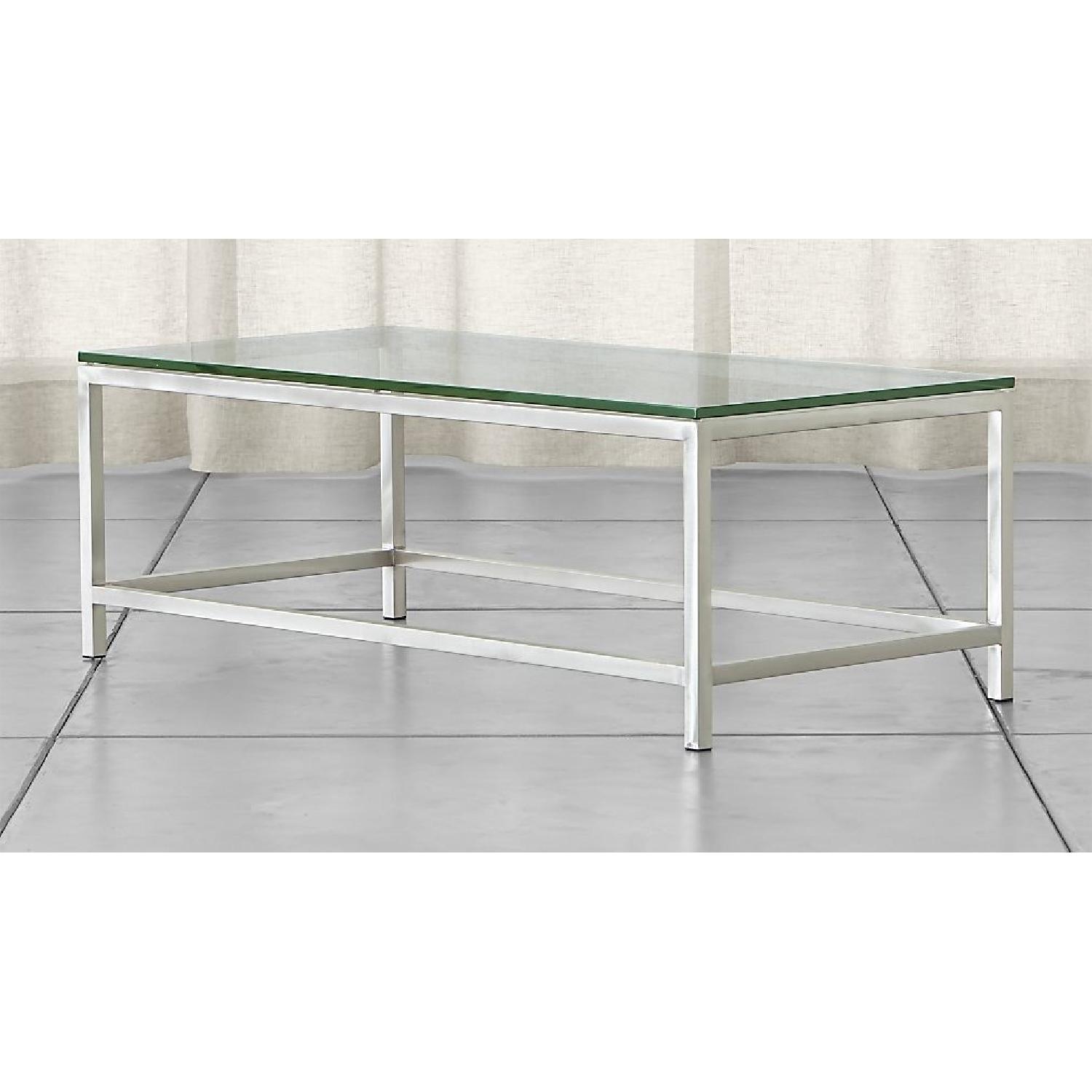 Crate & Barrel Era Rectangular Glass Coffee Table - image-5
