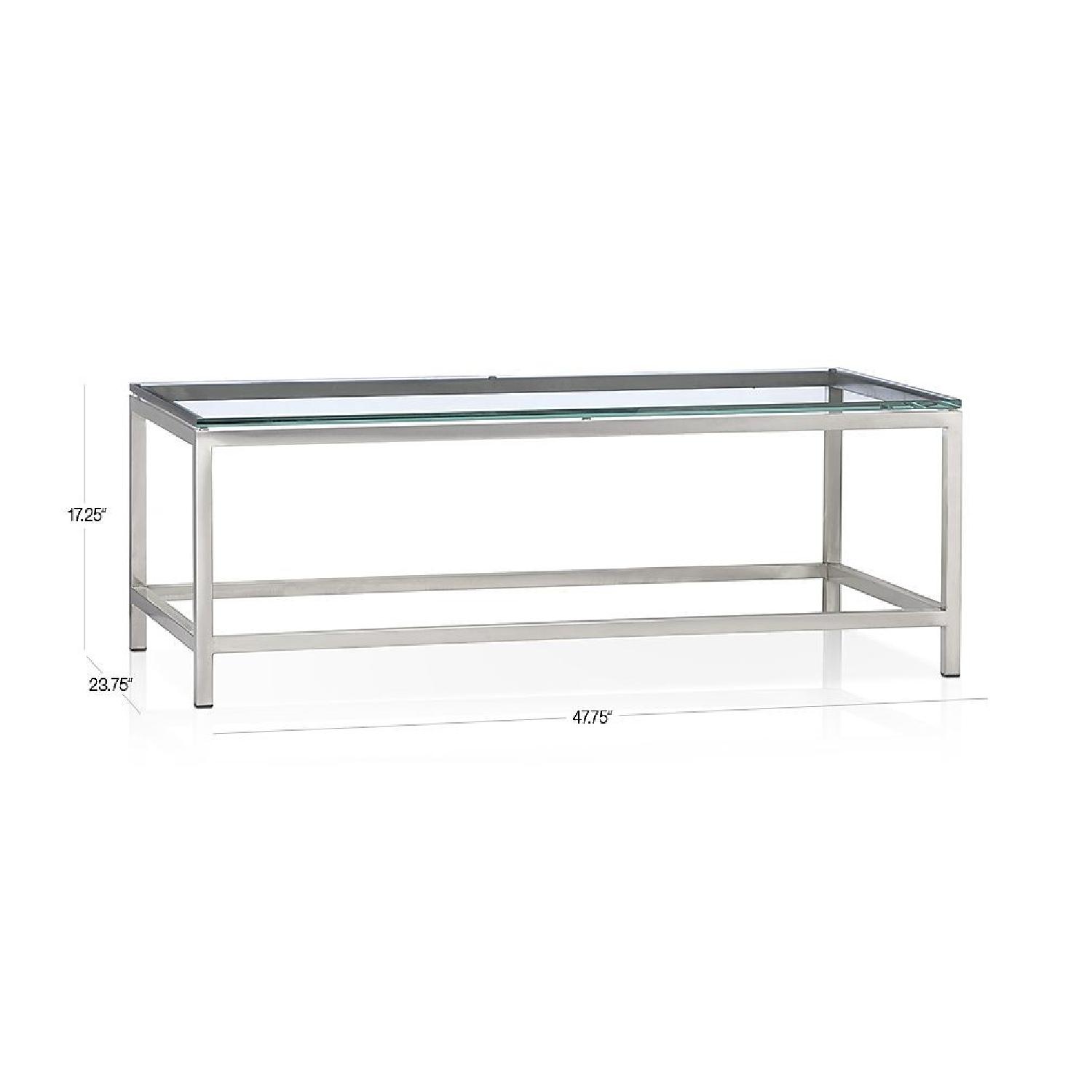 Crate & Barrel Era Rectangular Glass Coffee Table - image-7