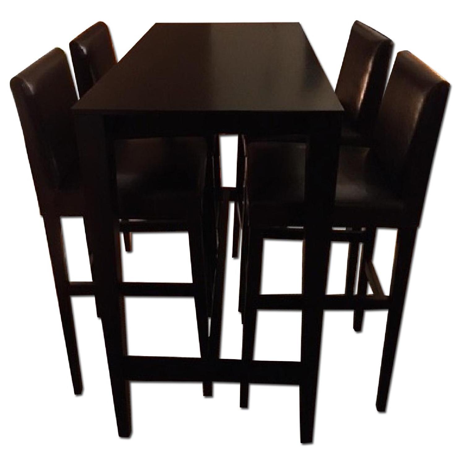 Crate & Barrel Triad Hightop Table w/ 4 Lowe Bar Stools AptDeco