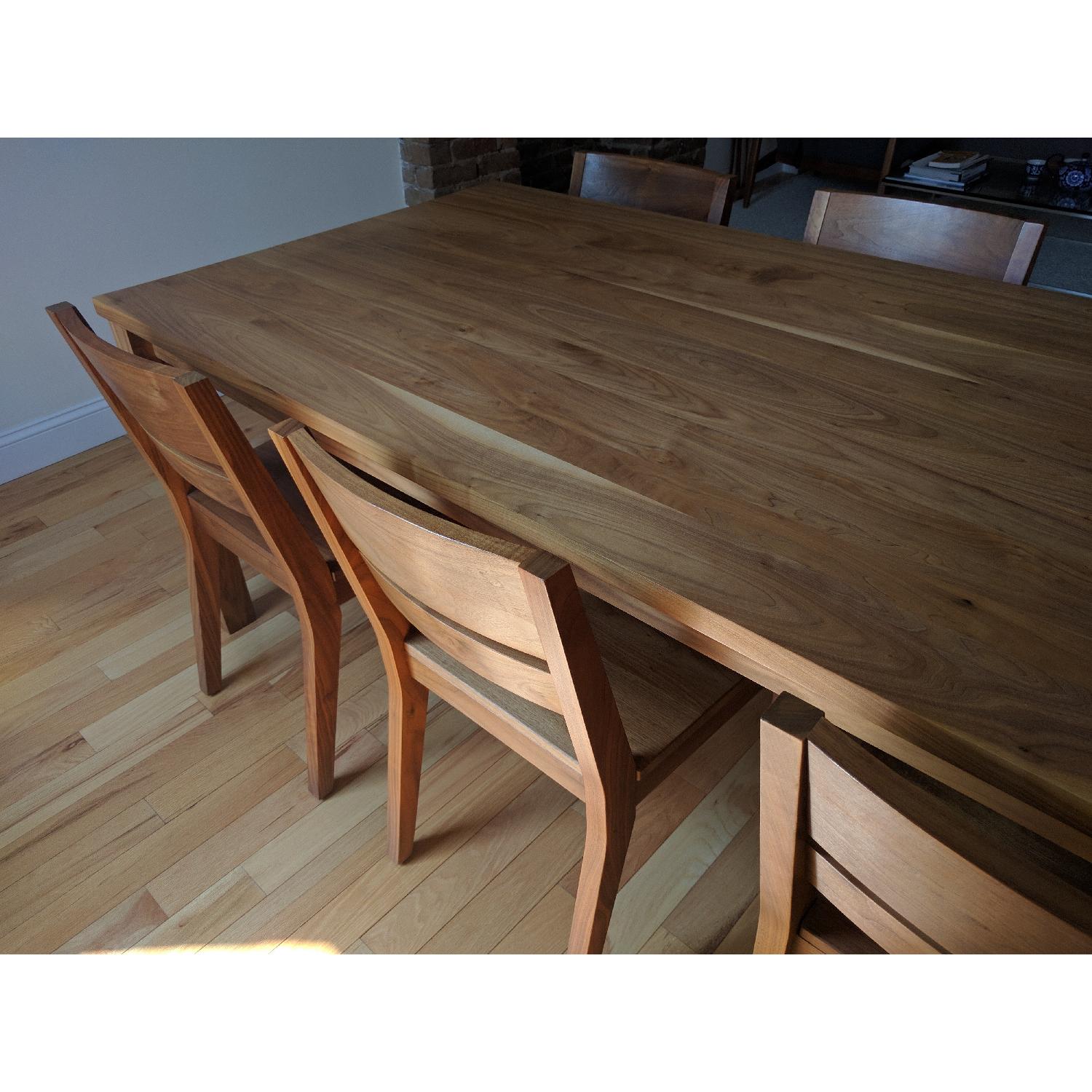 Room & Board Andover Walnut Dining Table w/ 6 Afton Chairs - AptDeco