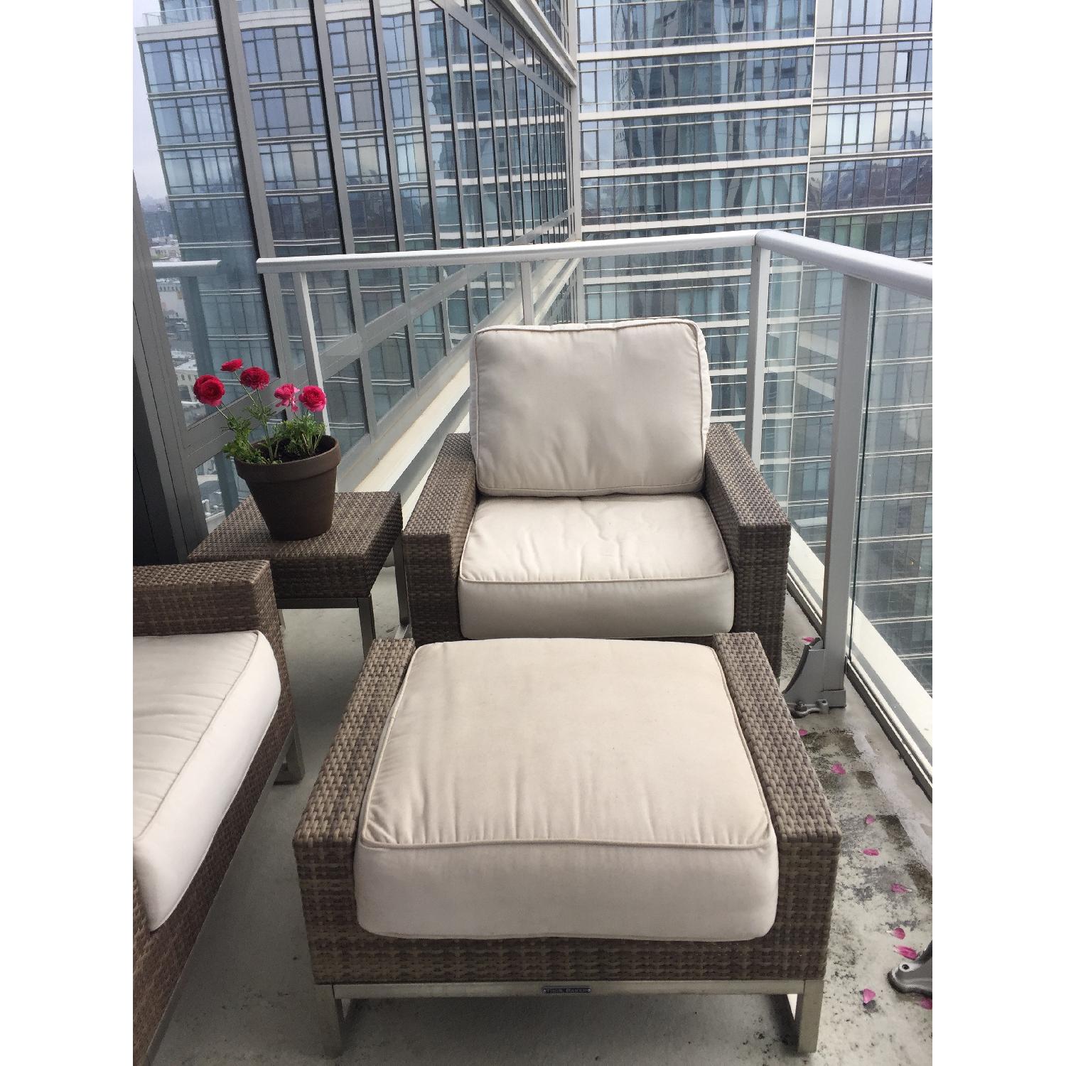 Thos Baker Palms Collection Armchairs & Ottoman + Side Table - image-1