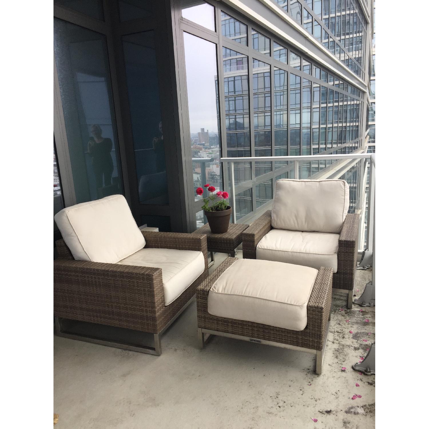 Thos Baker Palms Collection Armchairs & Ottoman + Side Table - image-2